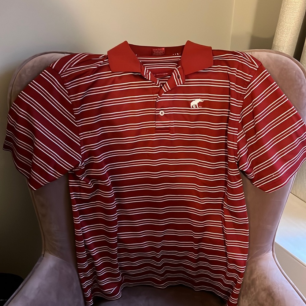 Alabama red striped polo